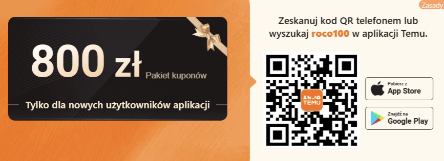Kod rabatowy TEMU 1200 złoty